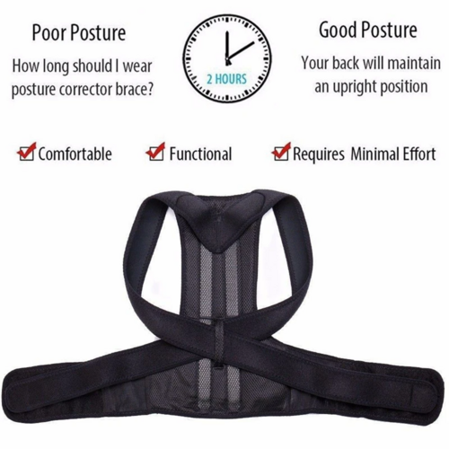 Adjustable Posture Corrector Low Back Support Shoulder Brace Belt For Act1ve Unlimited