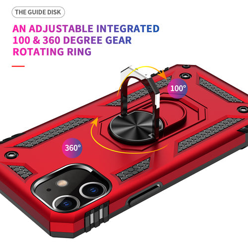 Tech Armor Ring Stand Grip Case with Metal Plate for iPhone 12 Mini Act1ve Unlimited