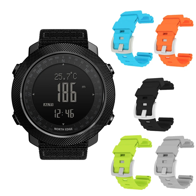 NORTH EDGE Men's sport Digital watch Hours Running Swimming Military Army watches Altimeter Barometer Compass waterproof 50m Act1ve Unlimited