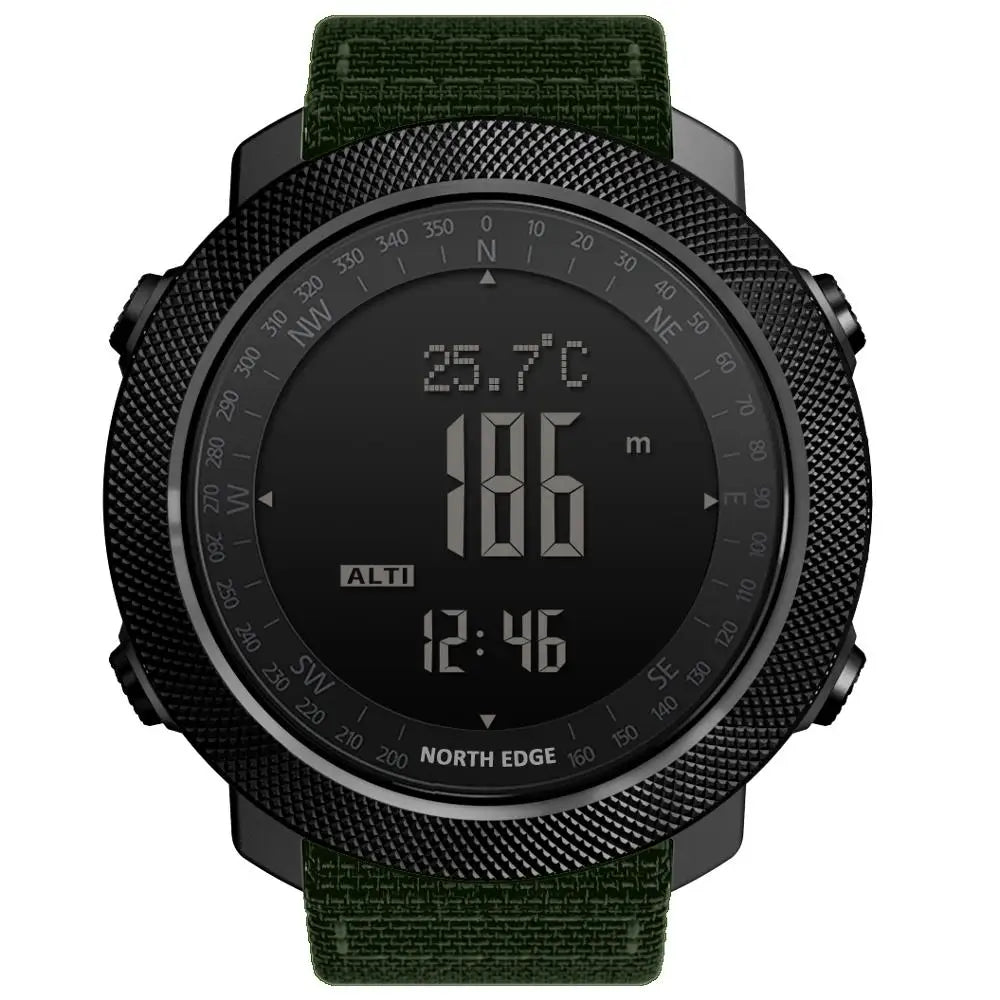NORTH EDGE Men's sport Digital watch Hours Running Swimming Military Army watches Altimeter Barometer Compass waterproof 50m Act1ve Unlimited
