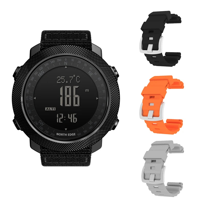 NORTH EDGE Men's sport Digital watch Hours Running Swimming Military Army watches Altimeter Barometer Compass waterproof 50m Act1ve Unlimited