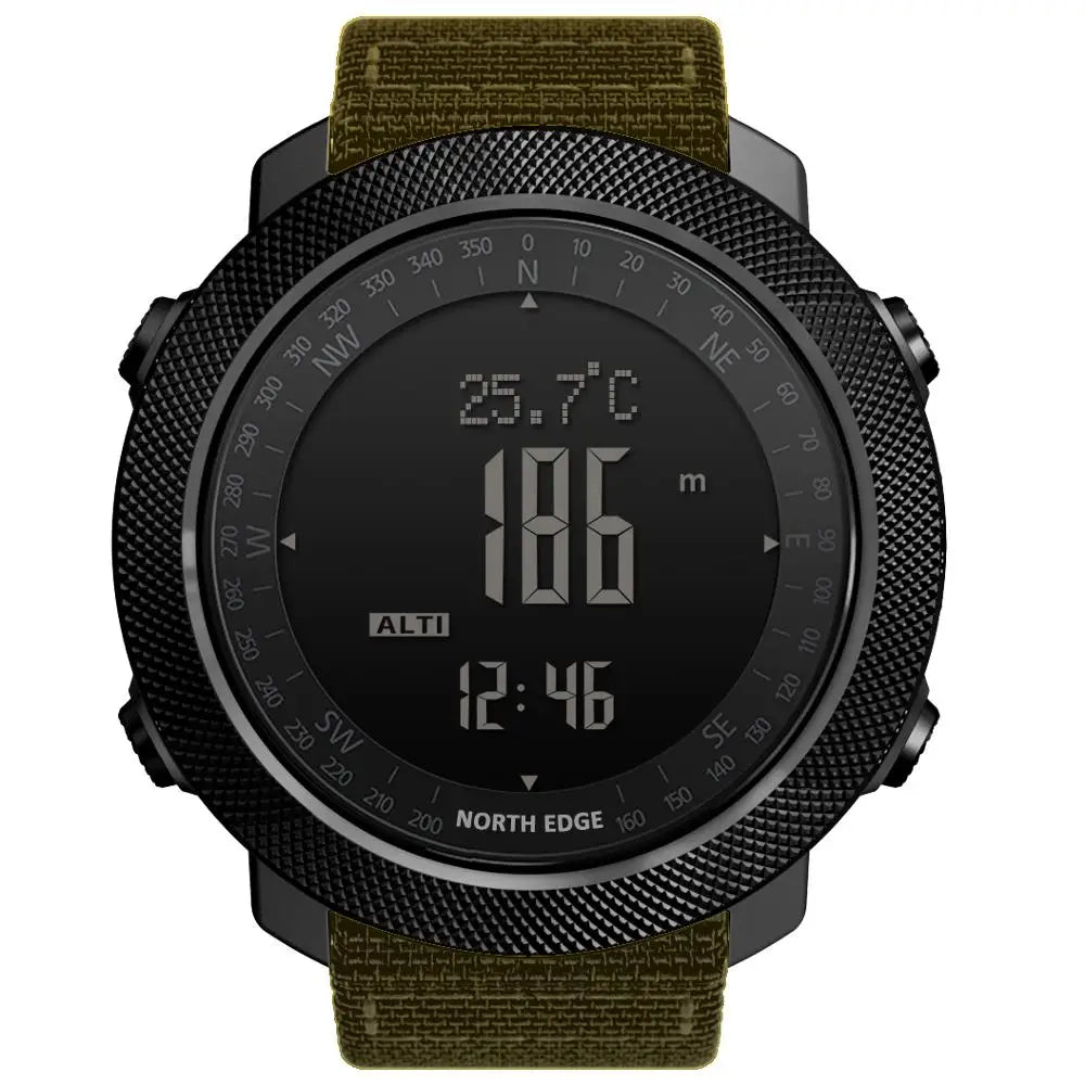 NORTH EDGE Men's sport Digital watch Hours Running Swimming Military Army watches Altimeter Barometer Compass waterproof 50m Act1ve Unlimited