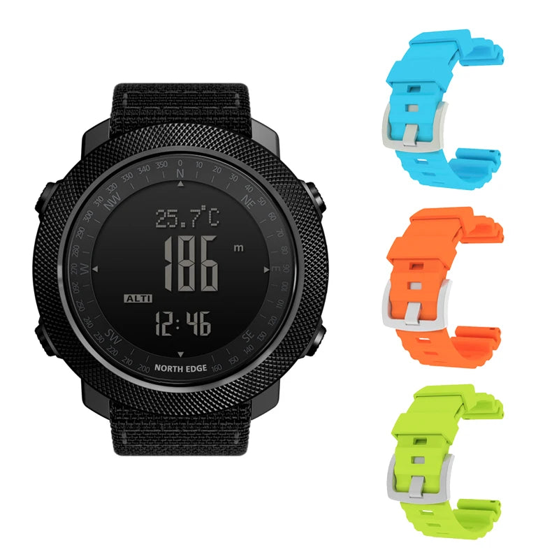 NORTH EDGE Men's sport Digital watch Hours Running Swimming Military Army watches Altimeter Barometer Compass waterproof 50m Act1ve Unlimited