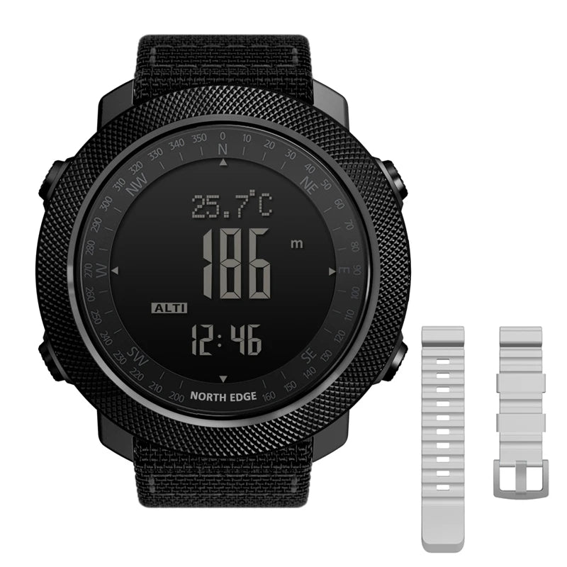 NORTH EDGE Men's sport Digital watch Hours Running Swimming Military Army watches Altimeter Barometer Compass waterproof 50m Act1ve Unlimited