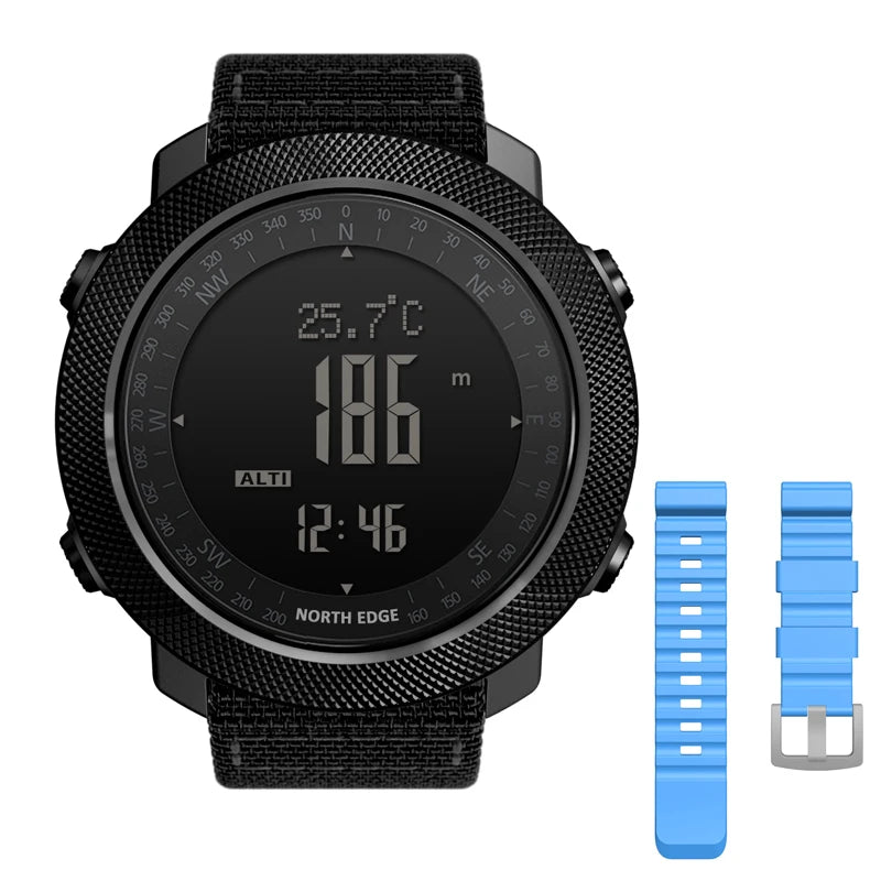 NORTH EDGE Men's sport Digital watch Hours Running Swimming Military Army watches Altimeter Barometer Compass waterproof 50m Act1ve Unlimited