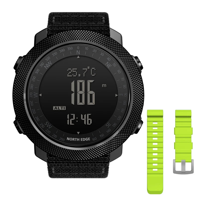 NORTH EDGE Men's sport Digital watch Hours Running Swimming Military Army watches Altimeter Barometer Compass waterproof 50m Act1ve Unlimited