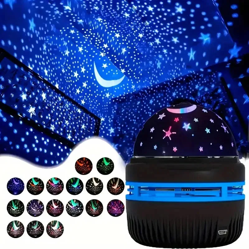 LED Starry Sky Night Lights USB Projector Lamp Magic Ball Moon Star Christmas Lights Home Room Atmosphere Decorations Act1ve Unlimited