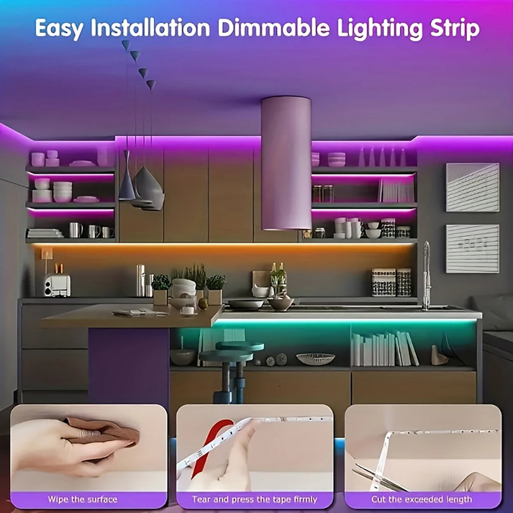 Led Strip Lights with 44 Key Remote Control 1m 5m 10m 20m RGB Tape Led Wall Room for Home Bedroom Party Decor TV Backlight Act1ve Unlimited