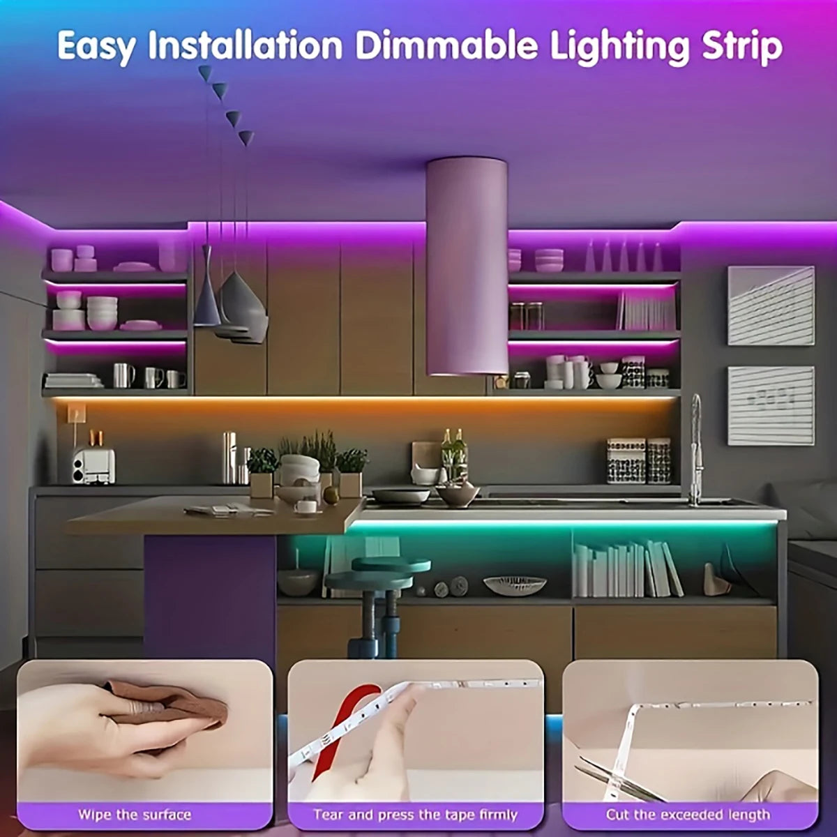 Led Strip Lights with 44 Key Remote Control 1m 5m 10m 20m RGB Tape Led Wall Room for Home Bedroom Party Decor TV Backlight Act1ve Unlimited