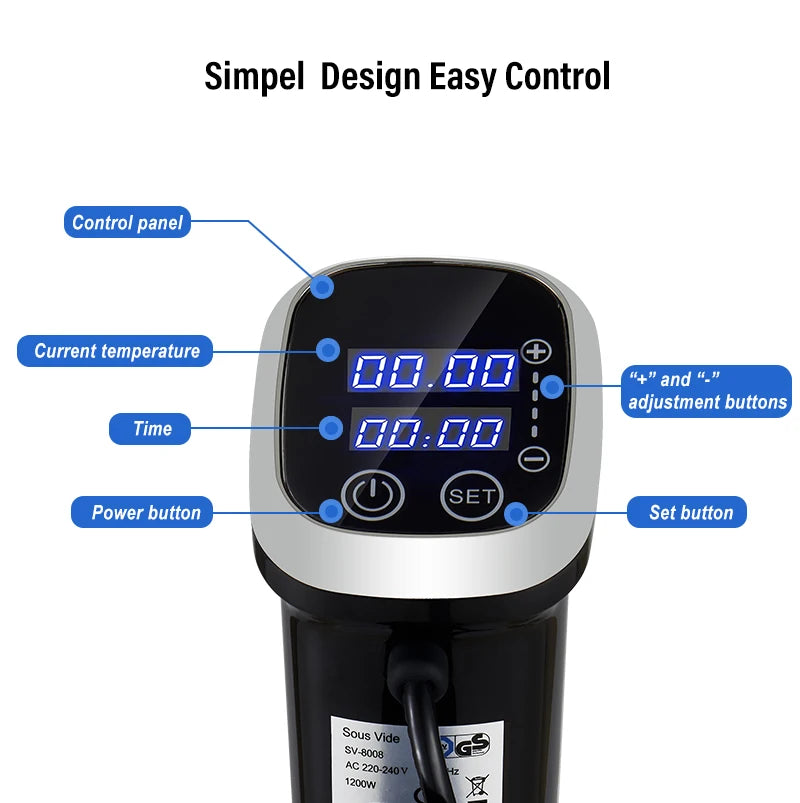 BioloMix 2.55 Generation IPX7 Waterproof Vacuum Sous Vide Cooker Immersion Circulator Accurate Cooking With LED Digital Display Act1ve Unlimited