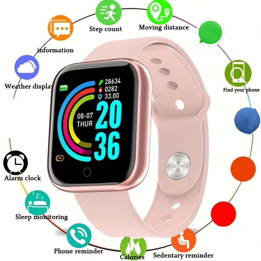 Smartwatch Men Women Wristwatches Smart Watch Message Fitness Monitor Bracelet Birthday Gift Electronic Clock For Android IOS Act1ve Unlimited
