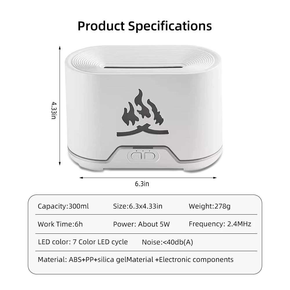 Ultrasonic Cool Mist Humidifier Wireless Remote Essential Oil Diffuser with Realistic Flame Effect Humidifier for Home Bedrooms Act1ve Unlimited