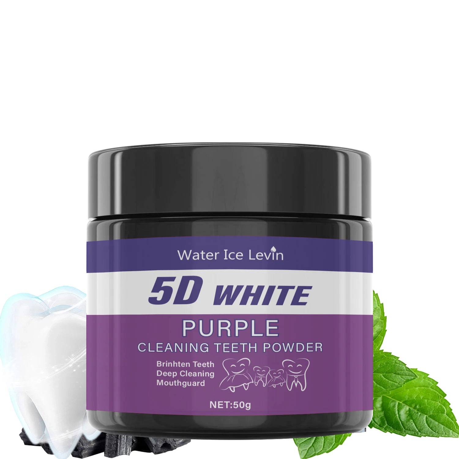 Purple Tooth Cleaning Powder - Sulfate-Free, Deep Cleaning and Polishing, Whitens Teeth in 5 Days, Portable for Daily Use and Travel Act1ve Unlimited