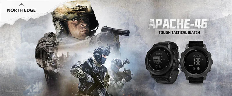 NORTH EDGE Men's sport Digital watch Hours Running Swimming Military Army watches Altimeter Barometer Compass waterproof 50m Act1ve Unlimited