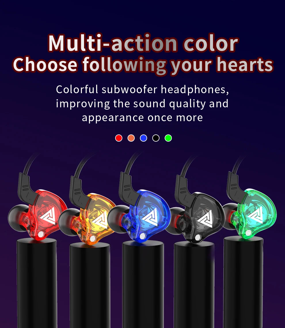 Original QKZ AK6 In Ear Earphone 6 Dynamic Driver Unit Headphone With Mic Stereo Sports HIFI Subwoofer Headset Monitor Earbuds Act1ve Unlimited