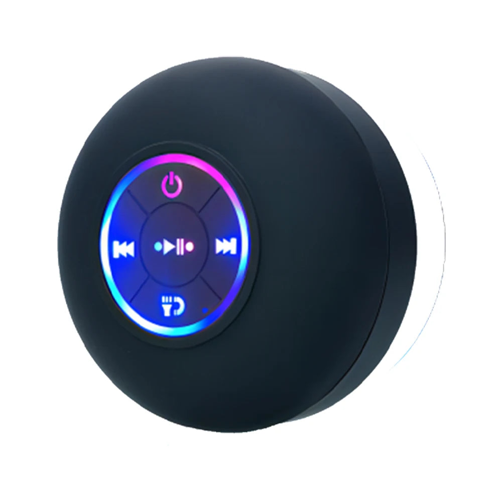 Portable Wireless Bluetooth Speaker LED Light IPX4 Waterproof Loudspeaker Outdoor Bathroom Large Suction Cup Stereo Sound Box Act1ve Unlimited