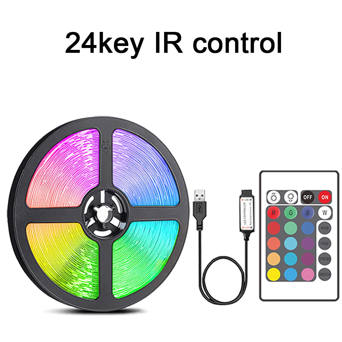 Led Strip Lights with 44 Key Remote Control 1m 5m 10m 20m RGB Tape Led Wall Room for Home Bedroom Party Decor TV Backlight Act1ve Unlimited