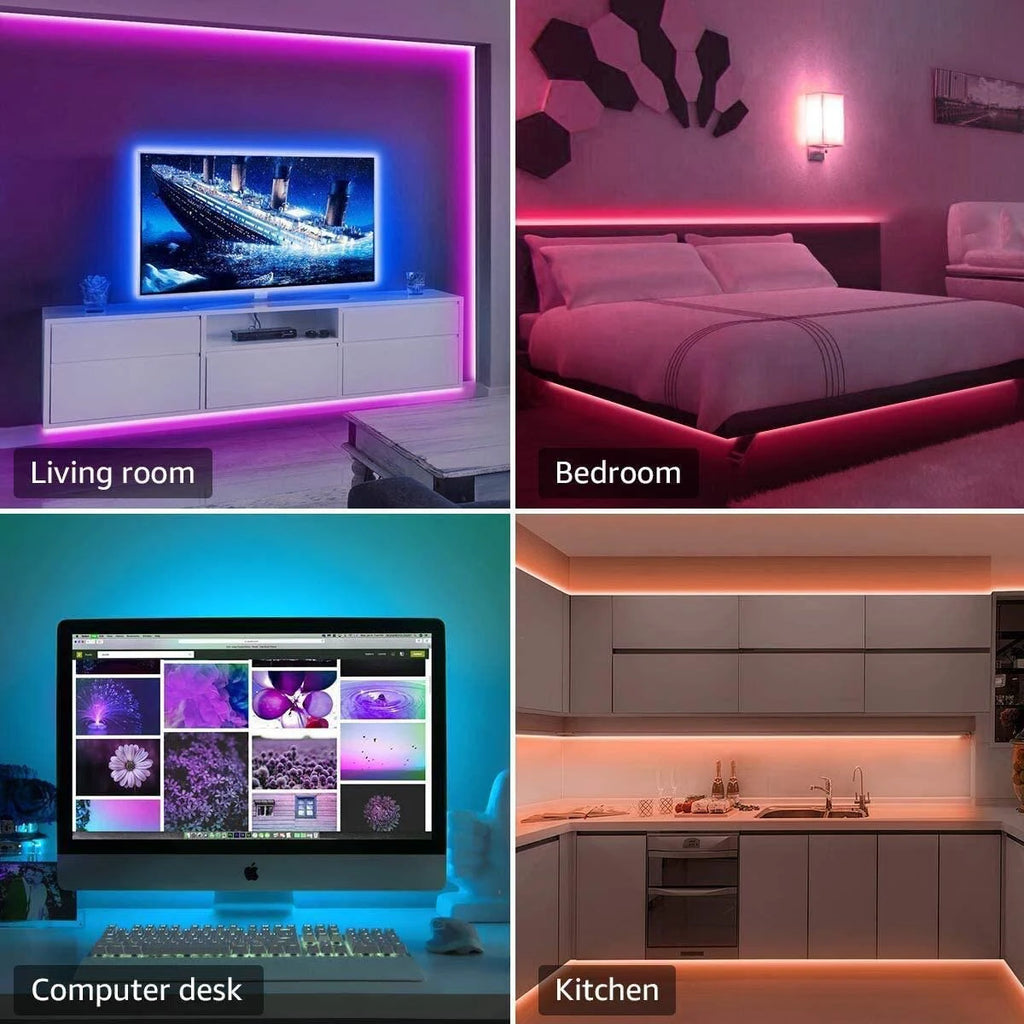 Led Strip Lights with 44 Key Remote Control 1m 5m 10m 20m RGB Tape Led Wall Room for Home Bedroom Party Decor TV Backlight Act1ve Unlimited