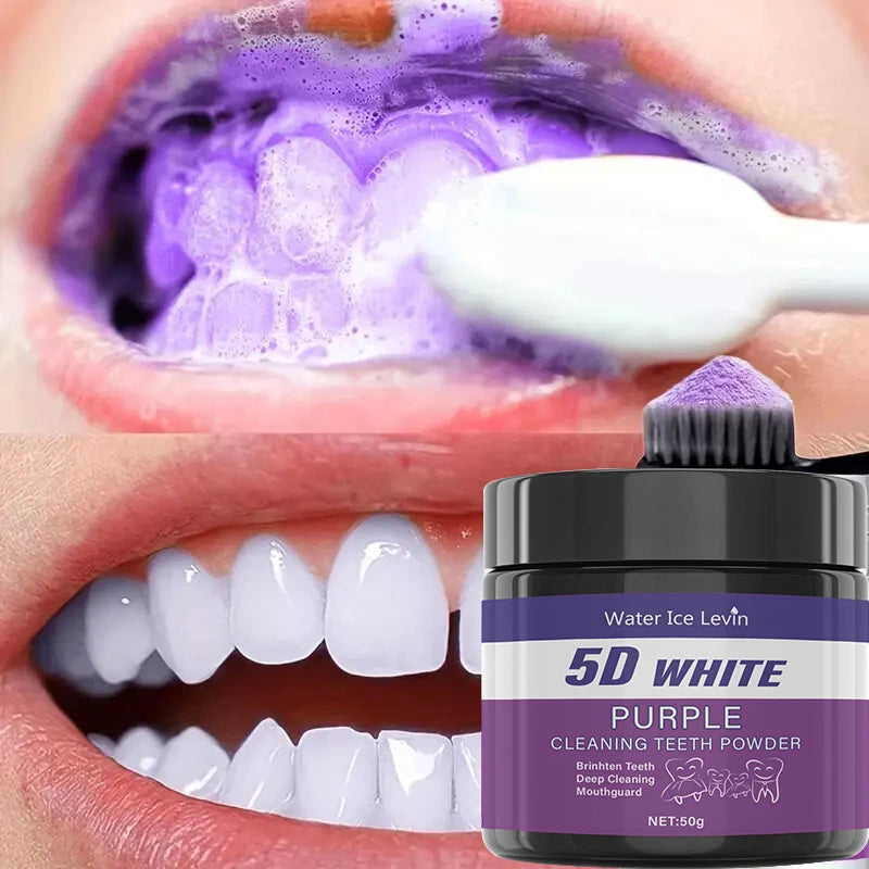 Purple Tooth Cleaning Powder - Sulfate-Free, Deep Cleaning and Polishing, Whitens Teeth in 5 Days, Portable for Daily Use and Travel Act1ve Unlimited