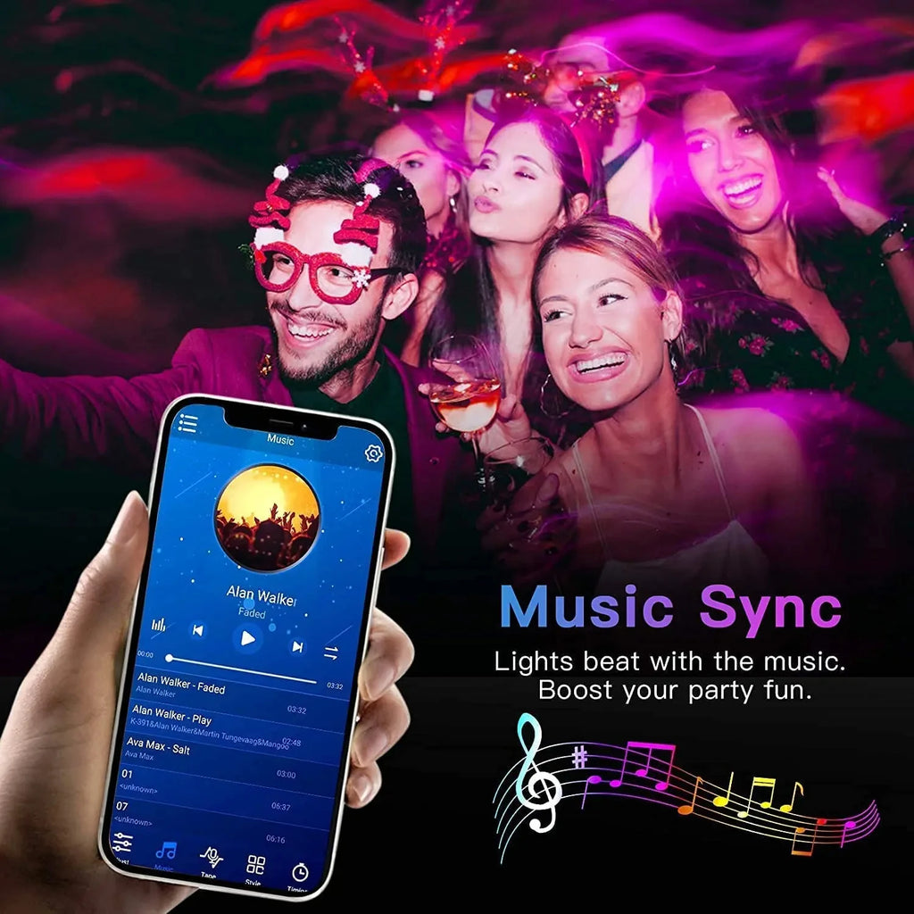 Bluetooth LED Strip Lights Smart SMD 5050 APP Remote Control Flexible Ribbon Diode Lamp Tape TV Backlights Game Room Home Decor Act1ve Unlimited