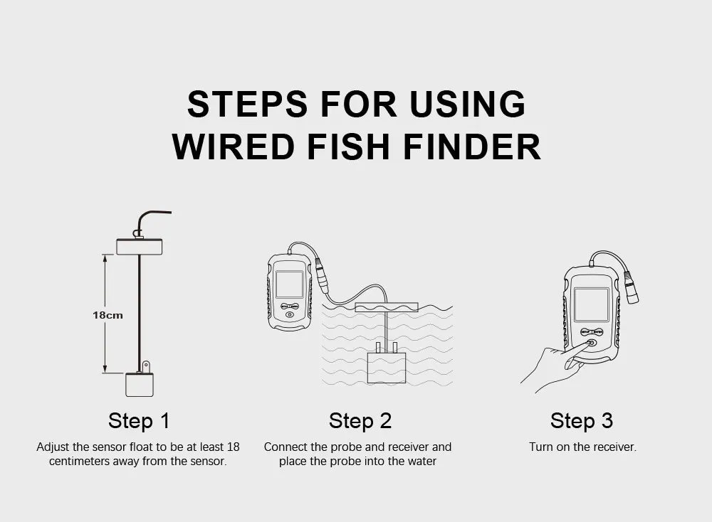 FFC1108-1 Alarm 100M Portable Sonar Fish Finders 45 degrees Sonar Coverage Echo Sounder Alarm Transducer Lake Sea Fishing Act1ve Unlimited
