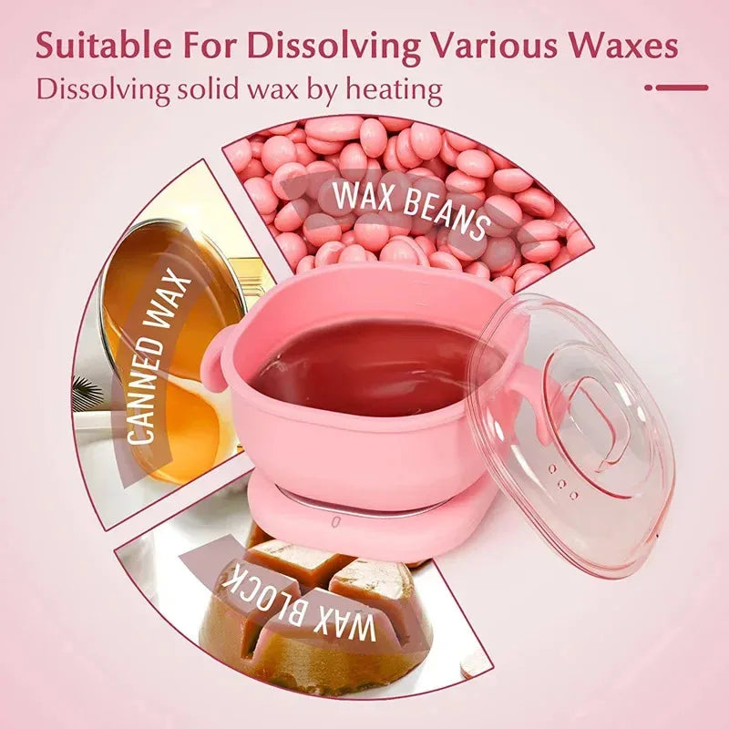 Foldable Wax Heater Hair Removal Wax Machine Portable Silicone Wax Warmer 400ML SPA Body Epilator Paraffin Wax Pot for Travel Act1ve Unlimited