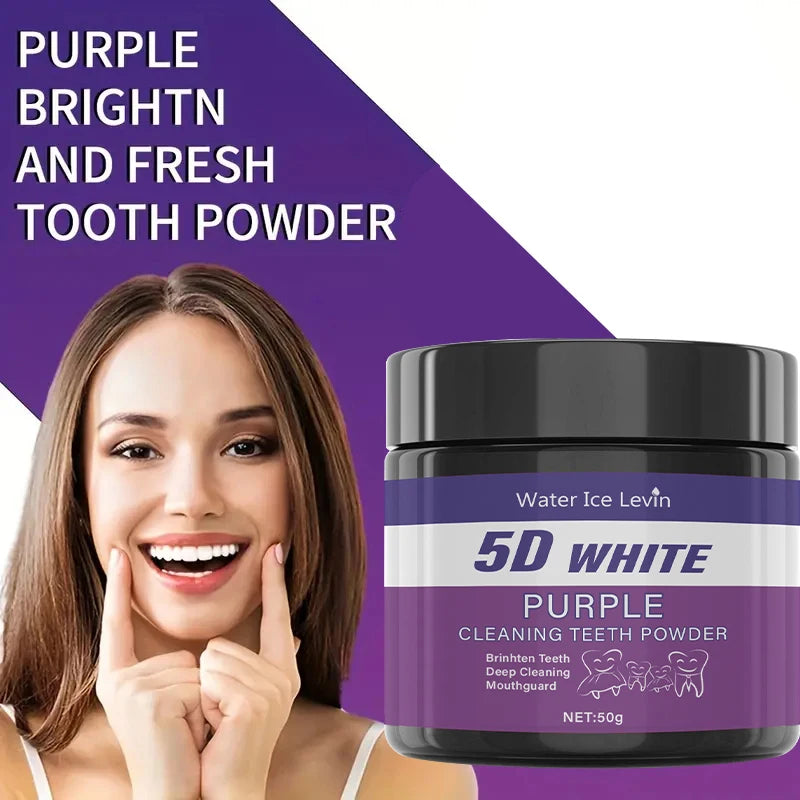 Purple Tooth Cleaning Powder - Sulfate-Free, Deep Cleaning and Polishing, Whitens Teeth in 5 Days, Portable for Daily Use and Travel Act1ve Unlimited
