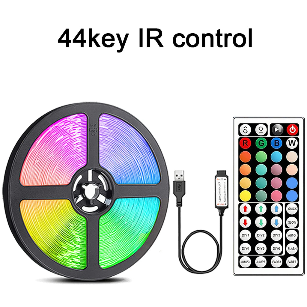 Led Strip Lights with 44 Key Remote Control 1m 5m 10m 20m RGB Tape Led Wall Room for Home Bedroom Party Decor TV Backlight Act1ve Unlimited
