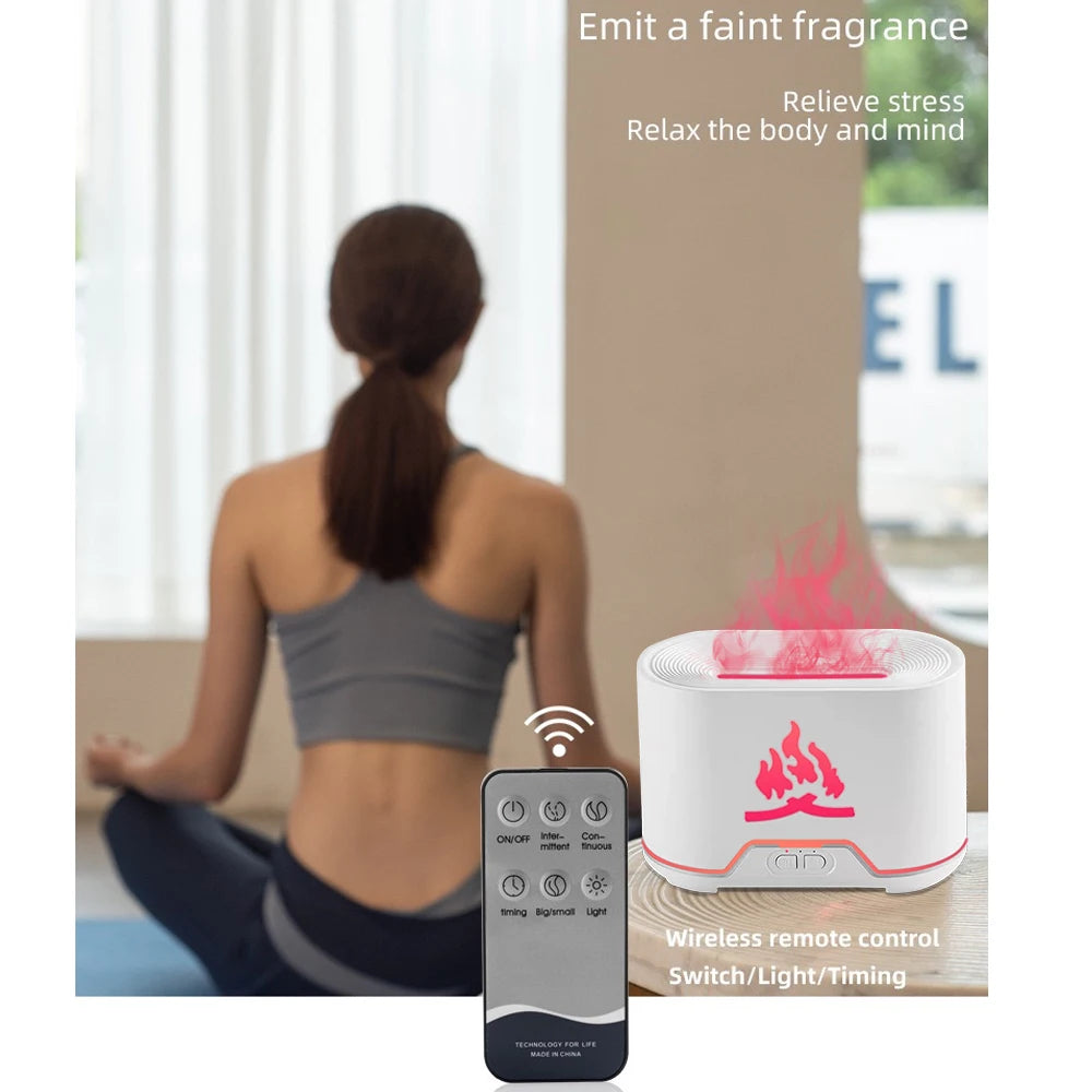 Ultrasonic Cool Mist Humidifier Wireless Remote Essential Oil Diffuser with Realistic Flame Effect Humidifier for Home Bedrooms Act1ve Unlimited