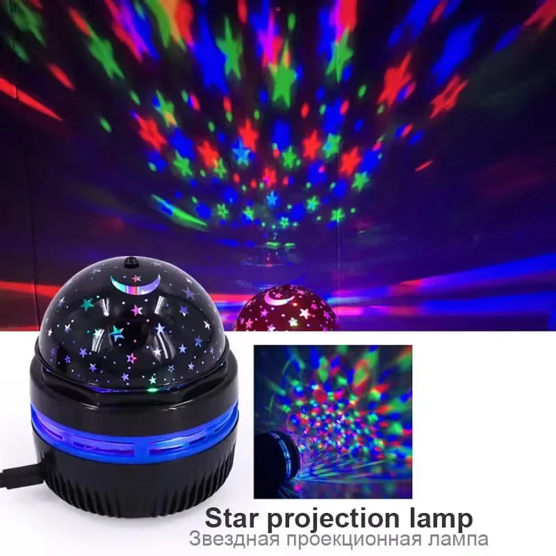 LED Starry Sky Night Lights USB Projector Lamp Magic Ball Moon Star Christmas Lights Home Room Atmosphere Decorations Act1ve Unlimited