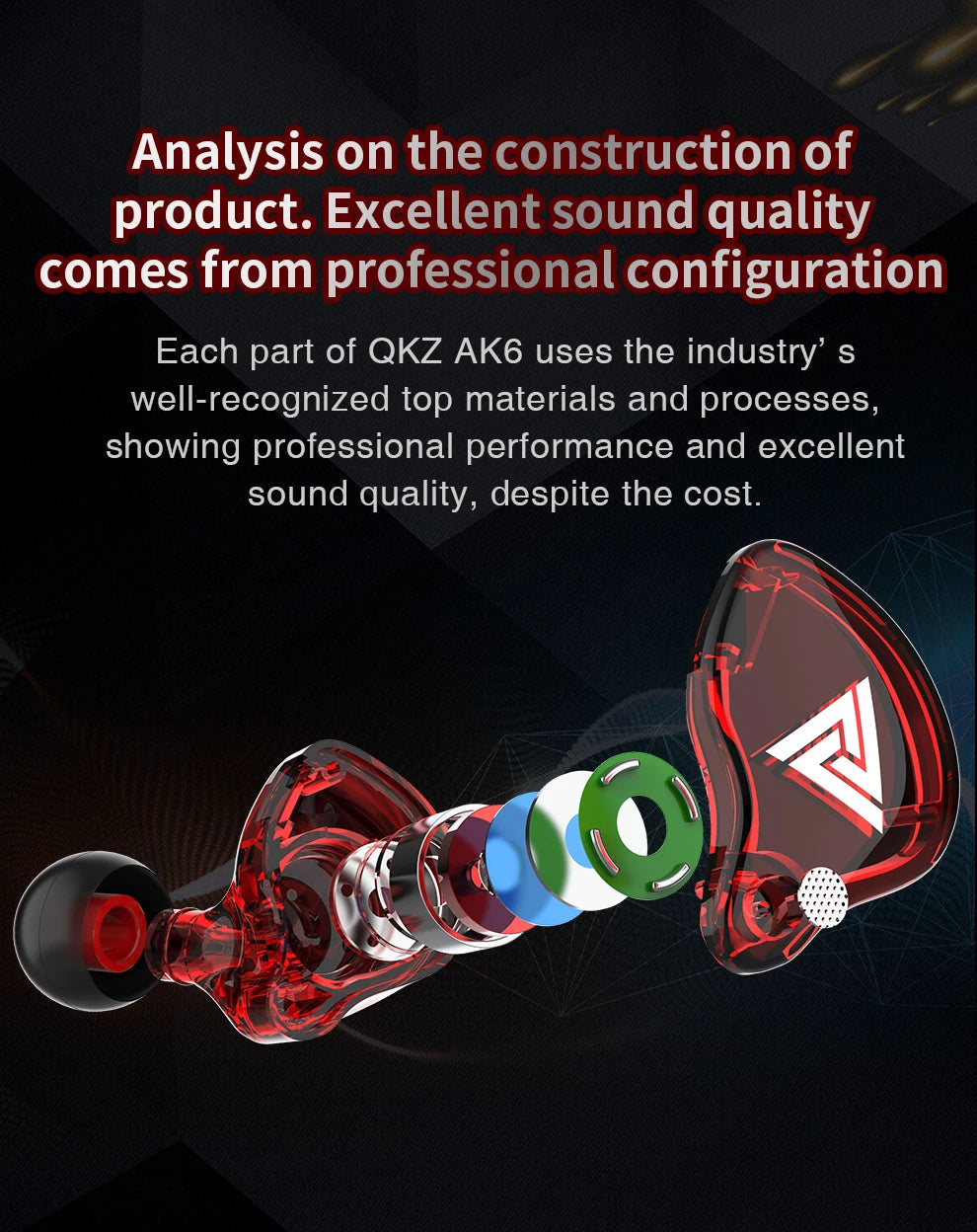 Original QKZ AK6 In Ear Earphone 6 Dynamic Driver Unit Headphone With Mic Stereo Sports HIFI Subwoofer Headset Monitor Earbuds Act1ve Unlimited