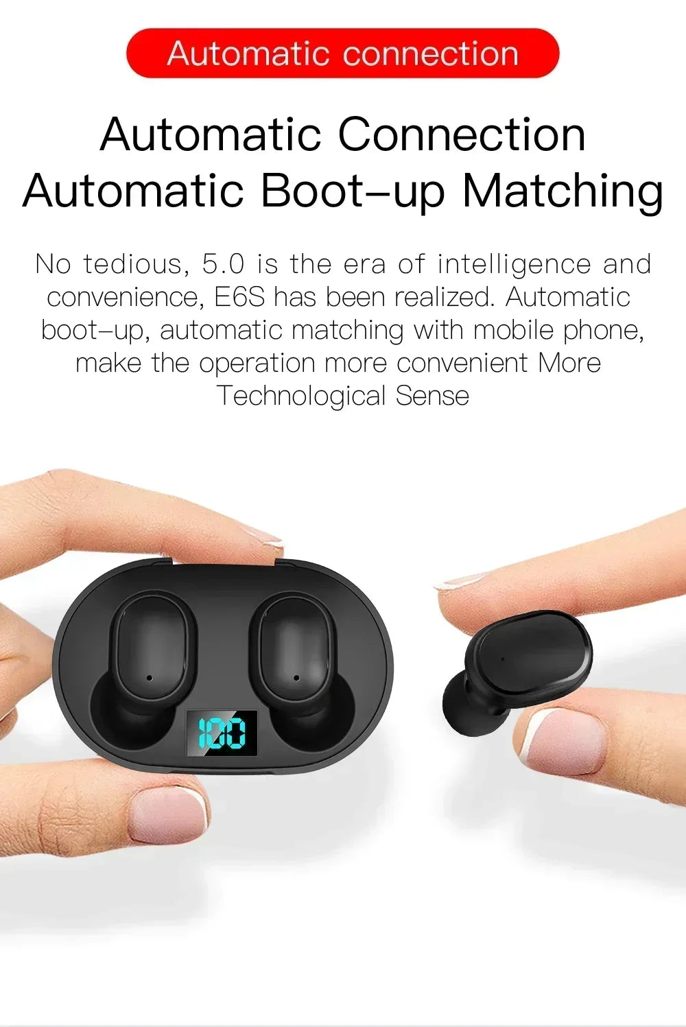 E6S Wireless Bluetooth Earphones TWS Bluetooth Headset Wireless Earbuds Noise Cancelling Earphones with Microphone Headphones Act1ve Unlimited