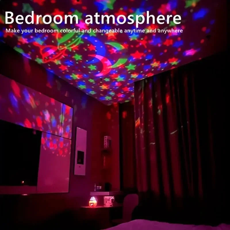 LED Starry Sky Night Lights USB Projector Lamp Magic Ball Moon Star Christmas Lights Home Room Atmosphere Decorations Act1ve Unlimited