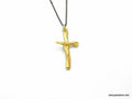 Gold Twig Cross Necklace: Olive Branch Pendant, Symbol of Peace Act1ve Unlimited